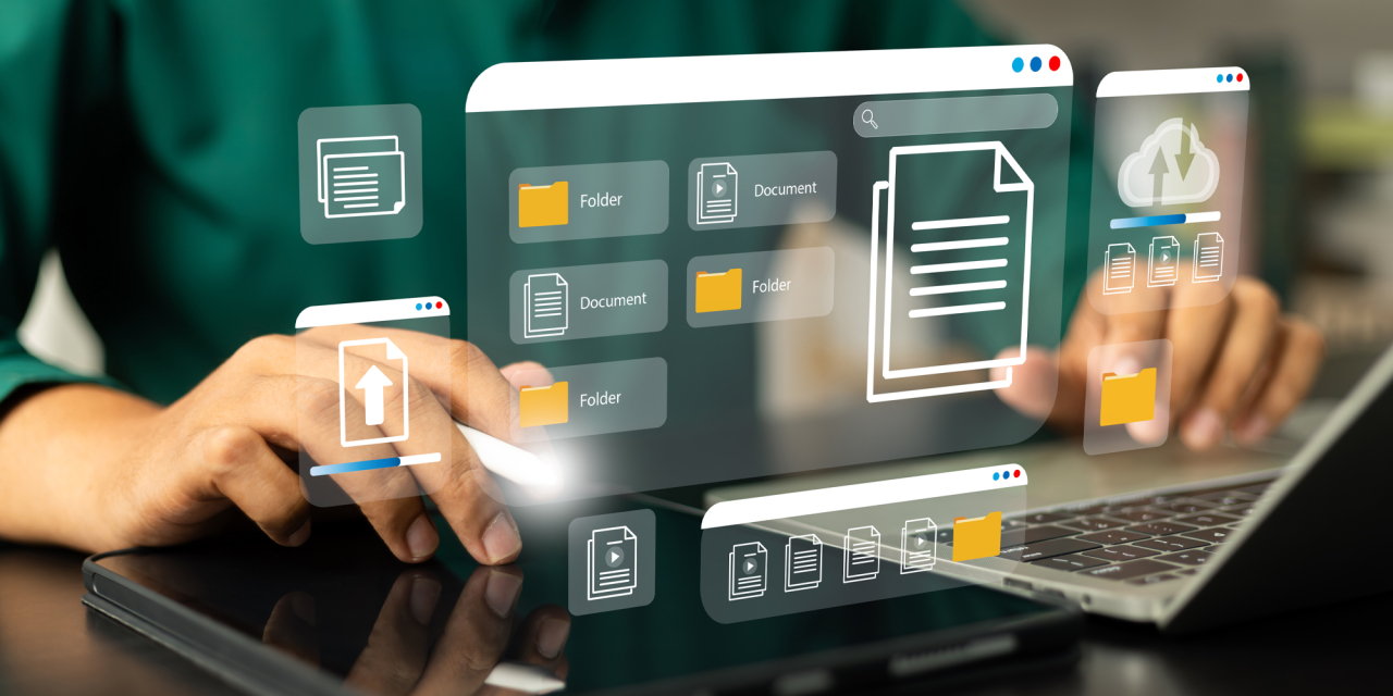 Cloud-based Storage overlay mockup.
