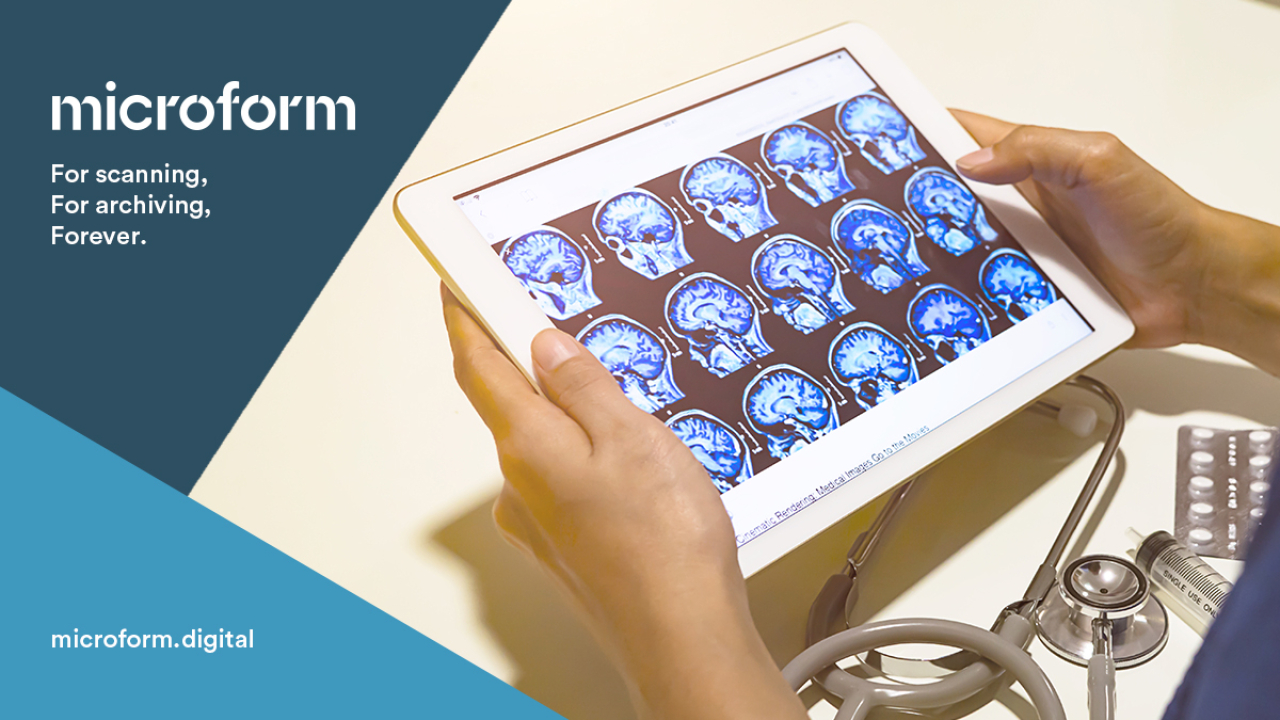 Microform Branding - Tablet device showing xrays.
