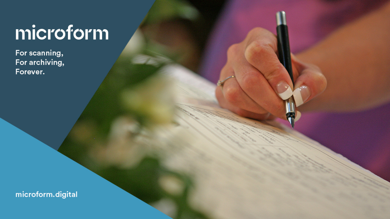 Microform Branding - Register being signed.